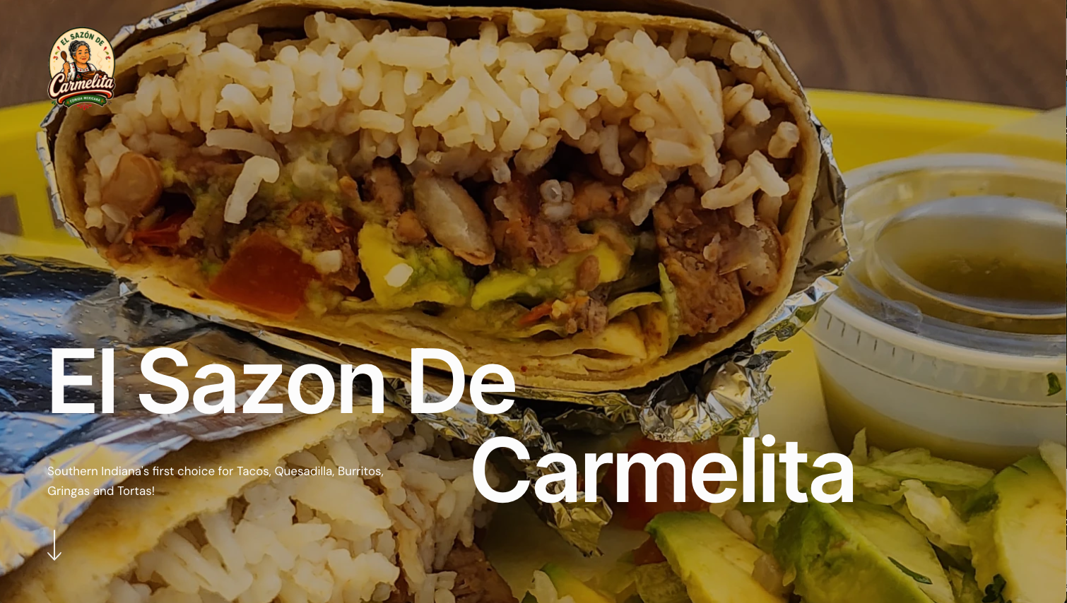 Screen shot of el sazon de carmelita site