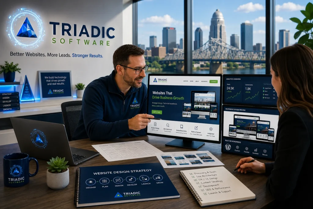 Professional website design consultation by Triadic Software creating custom WordPress websites for businesses in Kentucky and Southern Indiana.